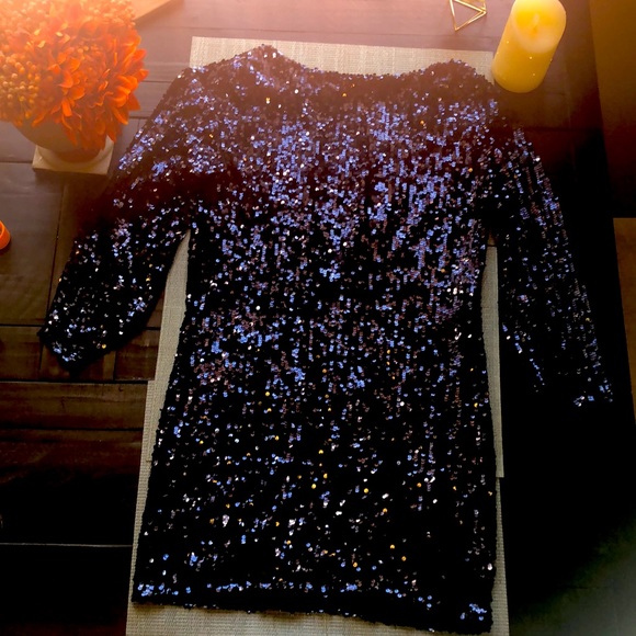 Zara Dresses & Skirts - ✨ Zara Sequined Cocktail Dress in Dark Blue ✨